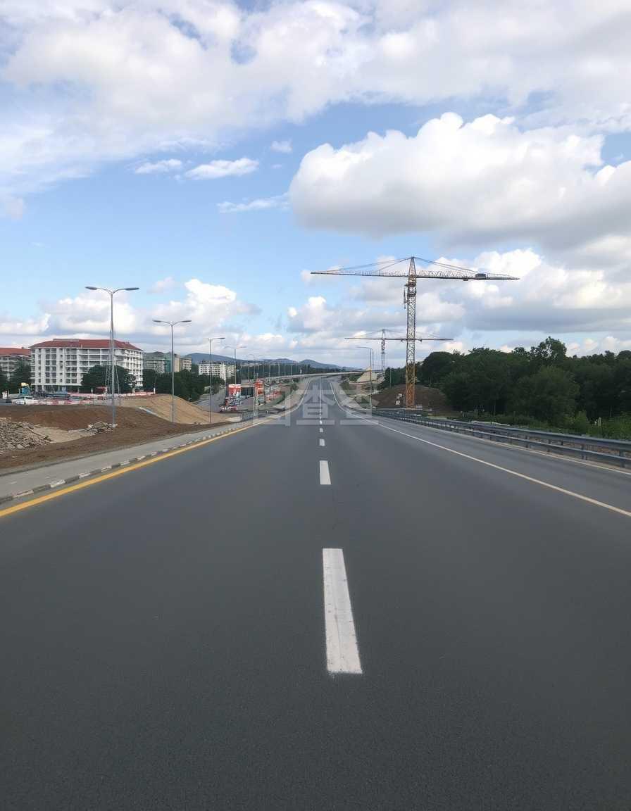 公路建筑工地景观 土木工程与公路工程建设的交织图景